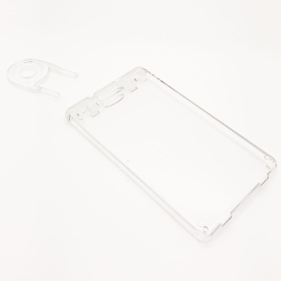 Clear ABS Plastic Lockable Card Holder (portrait with cap & key). Insert Size