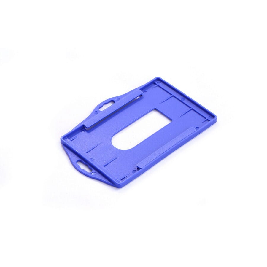 Blue Economy Rigid Card Holder (landscape & portrait with thumb hole for easy removal of card). Insert Size