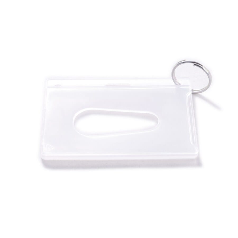 Frosted Rigid Fuel Card Holder with Key Ring (landscape with key ring at one of the top corners