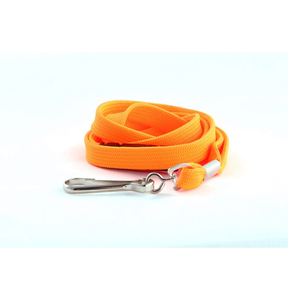 Neon Orange Lanyard with Swivel Clip & Breakaway (12mm premium flat tubular neon orange lanyard with a side safety breakaway & a swivel clip).