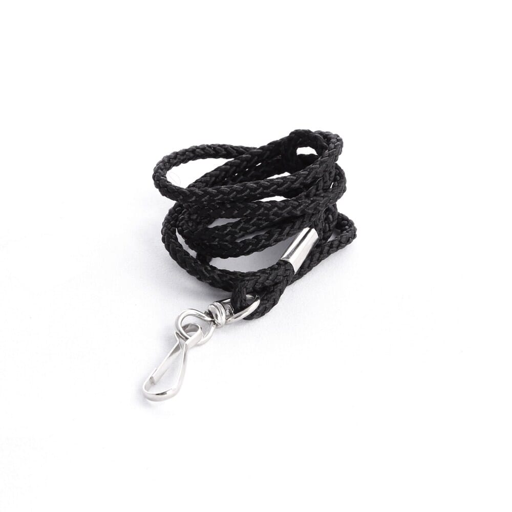 Black Lanyard with Swivel Clip (5mm round black lanyard with a swivel hook).