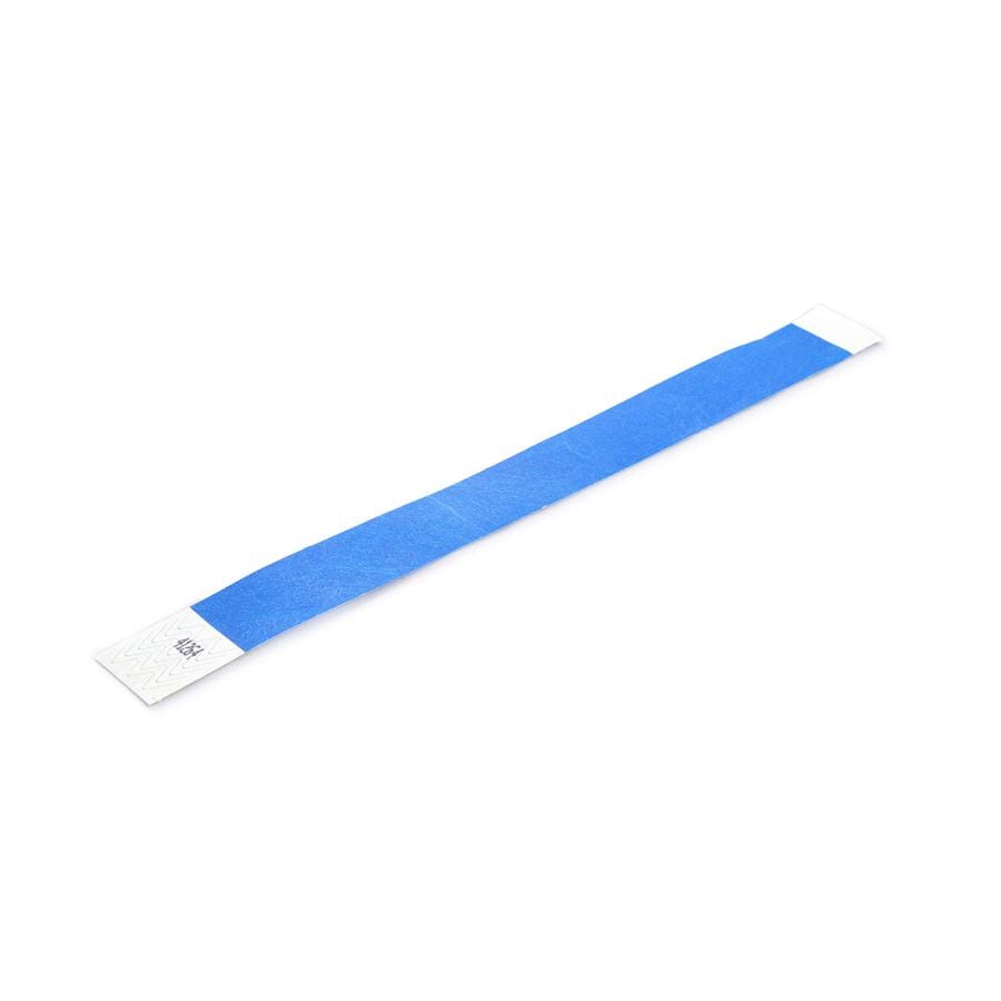 Blue Tamper Evident Tyvek Wristband (25mm x 254mm waterproof paper material with tamper evident adhesive & sequentially numbering).