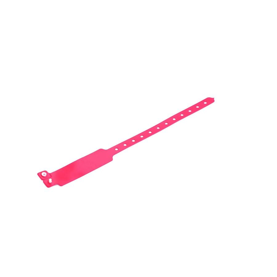 Bright Pink Tamper Resistant Vinyl Wristband (25mm x 250mm with thick writable section & adjustable sizing).