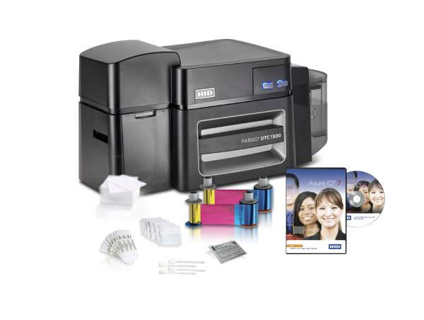 ID Supplies HID Fargo DTC1500 Dual Side ID Card Printer Value Package